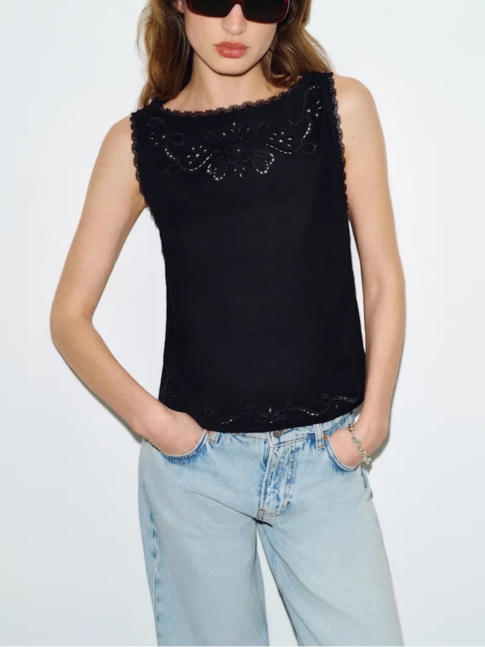Reformation Fiorella Top in Black
